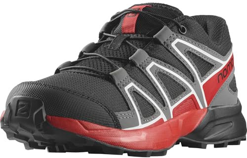 SALOMON Speedcross, Zapatillas de Trail Running Unisex niños, Black Quiet Shade High Risk Red, 32 EU