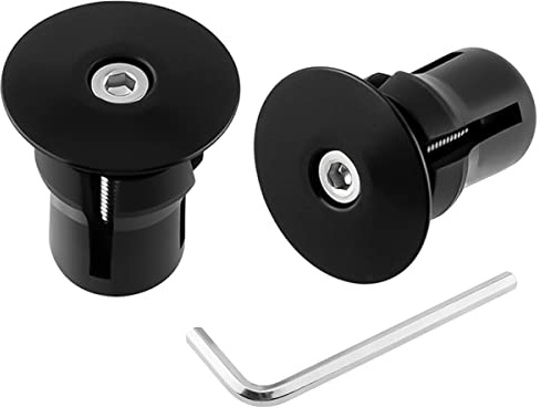 MUQZI Bicycle Bar End Plugs Handlebar End Plugs Aluminum Bike Handlebar Cap Bar End Caps for Most Bicycles Road Bike Mountain, Black