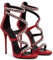 WOkismD Herren Damen Unisex Mode Metallkette Stiletto High Heels Sandalen Sexy Riemchen Open Toe Knöchelriemen Sandaletten mit Reißverschluss hinten Party Kleid Schuhe,Rot,38