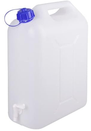 Jerrycanshop Jerrican en plastique (PEHD), 10 l, avec robinet, pour eau et aliments, en plastique (PEHD), sans BPA, naturel