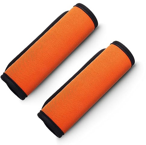 WLLHYF 2 Pack Luggage Handle Wraps Nylon Suitcases Cover Luggage Ribbon Comfort Soft Identification Strap Flying Airplane Accessories Cruise Must Have Bright Orange