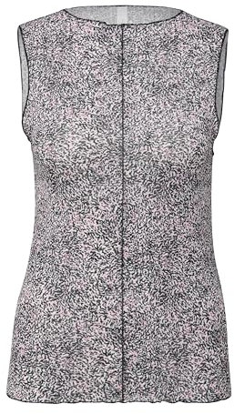 QS Damen 2144178 Top mit Rippstruktur, Mehrfarbig|pink|schwarz 41A3, XXL