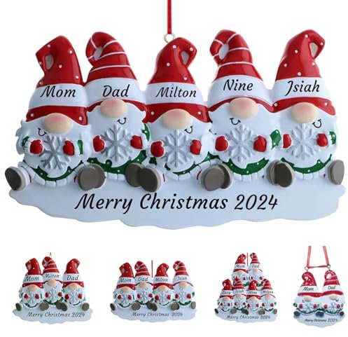 2023 Personalisierte Weihnachtsschmuck Benutzerdefinierte GNOME Weihnachtsschmuck mit Namen Familie von 2,3,4,5,6 Familie Ornamente für Weihnachtsbaum