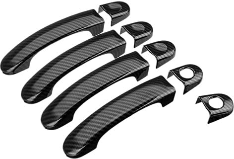 NERTOEE 9-teiliges Set aus ABS-Chrom-Türgriff-Abdeckungen für Transporter T5 T6 Van 2003–2015, Kohlefaser-Stil