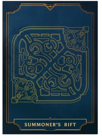 Displate Offiziell League of Legends MetallPoster Magnetische Befestigung Inklusive Lizenziert Bilder Hochwertiges Poster Maps Summoner's Rift Midnight 45 cm x 32 cm