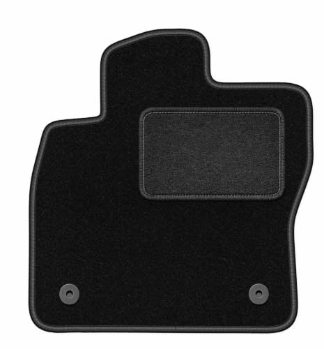 Velours-Fahrermatte passend für Skoda Kodiaq 2016-, Schwarz, LUX, passgenau | passend für 7-Sitzer; Velours-Teppich (Polypropylen), ca. 6,5 mm; rutschfest, runde Befestigungen (Typ AV)