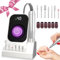 Nagelfräser Professionell 40000U/Min Nagelfräser für Gelnägel, Aufladung Elektrische Nagelfeile Maniküre Elektrische Nail Drill Set mit 7 Elektrische Nagelfräser Bits, Zu Hause und Im Salon (Rein)