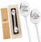 2 Pièces Cuillere Gravée, Cuillere Personnalisée Acier Inoxydable avec Boîte Cadeau, Cuillere a Cafe, Cuillere a Dessert pour Femme Homme Meilleur Ami Maman Papa Valentin