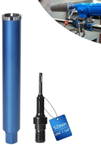 Diamantbohrkrone Dosensenker für Kernbohrgeräte inkl. 10 mm Turbo, L 460mm | Ø52 mm | SDS-PLUS Adapter | 1 ¼ Zoll UNC | Nass Trocken Bohrkrone Kernbohrer Lasergeschweißte zum Beton Granit Mauerwerk