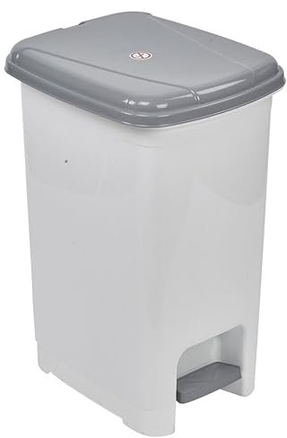 URBNLIVING 8L or 40L or 15L Slim Recycling Kitchen Step On Pedal Bin With Inner Insert Liner Pocket and Lid for Home and Office (25L White)