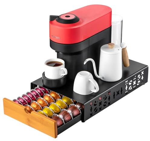 Flagship Vertuo, supporto per cialde di caffè Nespresso, in metallo nero, adatto a tutte le cialde Vertuo