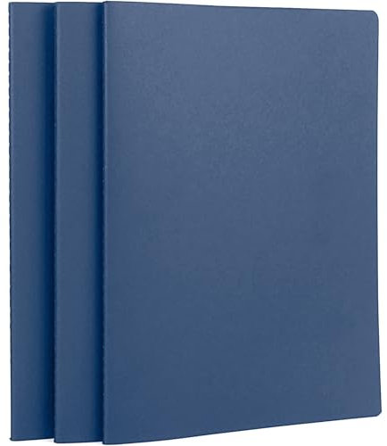 Yarotm Notizbuch A4 Liniert - 3 Stück Notebook Königsblau - 80 Seiten Notizblock A4 21x29.2cm - 100GSM Papier Liniert Tagebuch Reisen - Notizheft A4 Collegeblock Reisetagebuch