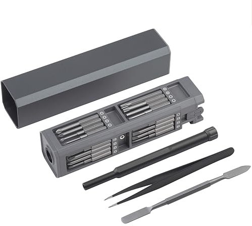 Meister Feinmechaniker-Bit-Satz - 37 x 153 x 37 mm - 30-teilig - Edles Alu-Case - Reparatur-Set für Smartphones, PCs, Uhren, Brillen, & Co. / Repair-Tool-Kit / Präzision-Schraubendreher-Set / 3387950