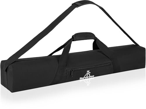 IBVIVIC Funda para trípode portátil impermeable y a prueba de salpicaduras con compartimentos para guardar fácilmente los dispositivos, Negro , 76x11.5x11.5cm, Bolsa de cámara de trípode