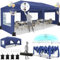 HOTEEL Faltpavillon 3x6 wasserdicht und stabil, mit 6 Seitenwänden, Pavillon 3x6 mit One-Push-Aufbau, Faltpavillon 3x6 mit 8 Windschutzstangen, Partyzelt 3x6 für Partys, Hochzeiten, Camping
