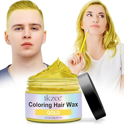 Temporäre Haarfarbe, 120g Haarfarbe Auswaschbar Hair Wax Color Haartone für Männer Frauen, Haarfärbemittel Wachs für DIY, Party, Cosplay, Halloween (Blond, 120g)