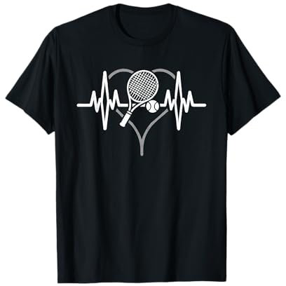 Heartbeat Tennis Heartline Pulse Sportspiel für Spieler T-Shirt