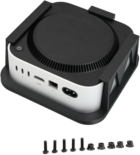 MUMQAQ Under Desk Mount for Mac Mini M4/M4 Pro 2024, Desktop Computer Under Desk Stand Accessories, Wall Mount, Monitor Display Rack Mount, Quick Disassembly & Easy Installation