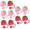 Cabilock 10pcs Straw Cap Straws Reusable Paper Straws Straw Holder Strawberry Strawberries Toppers Straws for Cups Clear Straw Cover Spill Reusable Straw Pipette