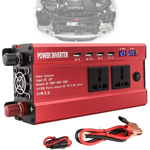 Automatic Voltage Wall Converter Inverter, Multifunctional Voltage Converter | Powerful Inverter for Cell Phone, Computer, Camera, Rice Cooker, Kettle