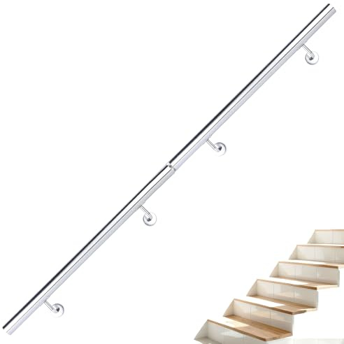 BelovedYard Edelstahl Handlauf 200cm | Treppengeländer Innen Außen Wandmontage V2A