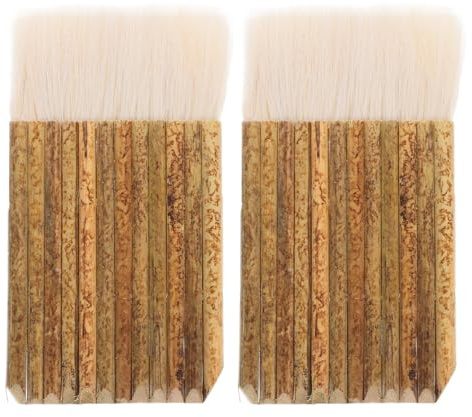OSALADI Soft Bristle Brush Pen Set with Bamboo Handles 2Pcs Rigger Brushes for Acrylic Watercolour Oil Painting Calligraphy and Craft Use 5.7 Inch Length