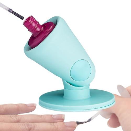 HohuzSruk Anti-Spill Nail Polish Holder Stand 9.4cm Silicone Soft Rubber Nail Polish Bottle Holder, Silicone Nails Polishs Holders, Hinge Untippable Nails Polishs Bottle Holders, Display Stand Salon