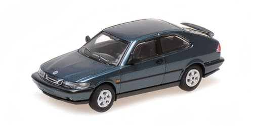 Minichamps 870170120 - Saab 900 Coupe Green Metallic 1995 - Maßstab 1/87 - Modellauto