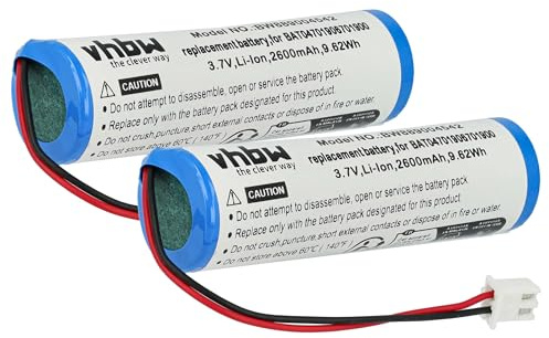 vhbw 2X Akku kompatibel mit Zafferano Pina, LD1650BFA, Push-Up, LD1050N3 Tischlampe, Nachttischlampe (2600 mAh, 3,7 V, Li-Ion)
