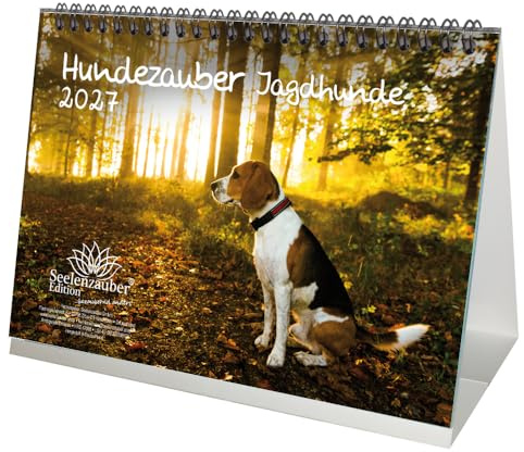 Hundezauber Jagdhunde DIN A5 Tischkalender für 2027 Welpen und Hunde - Seelenzauber