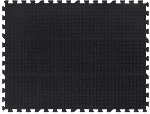 Baldosa de goma negra 12 mm 90 x 120 cm antideslizante alfombrilla de protección del suelo insonorizante amortiguadora de vibraciones para aparatos de fitness, bicicleta estática, cinta de correr