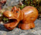 Wogeka Kleiner Hippo Nilpferd Holz Tier Afrika Figur Dekoration Handarbeit Schnitzerei Geschenk-Idee KTier 60
