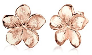 Elli Ohrringe Damen Frangipani Blüten Stecker in 925 Sterling Silber rosé vergoldet