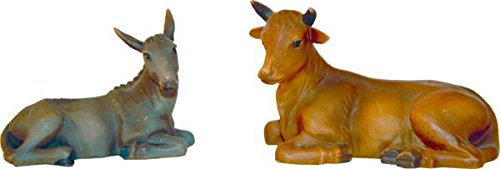 Unbekannt Krippenfiguren Ochs und Esel 2tlg, geeignet für 12cm Figuren