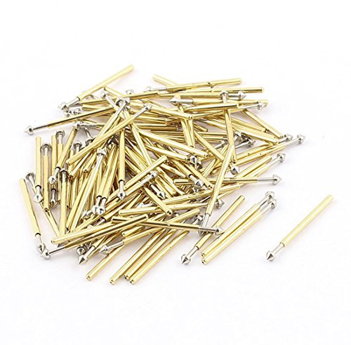 sourcing map 100Pcs P75-E2 1,3mm Durchmesser 17mm Länge Konvexe Spitze Metallfederprüfstift