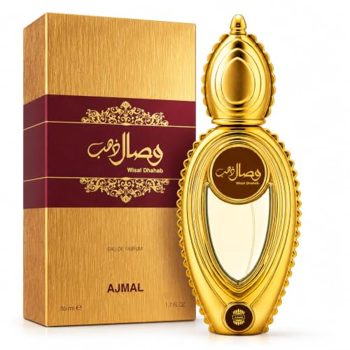 Ajmal Wisal Dhahab Eau de Parfum for Men & Women – 50 ml | Premium Long Lasting Scent Woody Amber Men Perfume with Honey Oud & Musk | Luxury Arabic Fragrance from Dubai