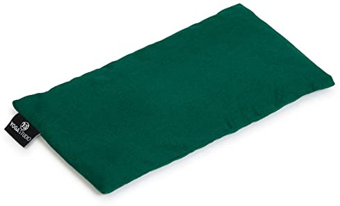 Yoga Studio Eye Pillow | 100% Organic Cotton Cover | Organic Lavender & Linseed Yoga Pillow | Stress Relief Weighted Eye Mask for Yoga, Relaxation, Aromatherapy, Tired Eyes, & Headaches (Moss Green)