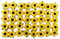 Handgefertigte Sonnenblumen, Maulbeerpapier, Blumen, 3,2 x 3,2 cm, gelb mit brauner Mitte, 50 Stück, ideal für Scrapbooking und kreative Bastelprojekte