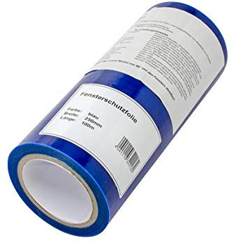 Handelskönig Malerfolie Schutzfolie blau Abdeckfolie 25 cm x 100 m Fensterschutzfolie Fassadenschutzfolie Folie Oberfächenschutzfolie für Innen- und Außenanwendungen rückstandsfrei abziehbar