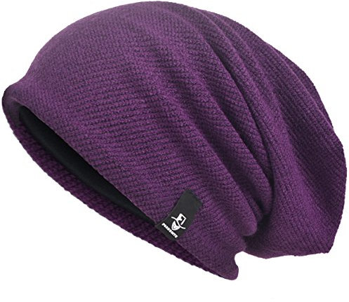 VECRY Herren Baumwolle Mütze Strickmützen Slouch Beanie Schädel Cap Winter Sommer Hüte (305-Lila)