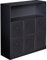 URBNLIVING Wooden Wide 7 Cubed Cupboard Bookcase Storage Units Shelves 6 Drawers Baskets (Black Drawer, Black Bookcase)