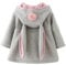 TMEOG Manteau de Bébé Filles, Manteau Chaud D'hiver Veste Chaud épais Vêtements Mignon à Chapeau Pour Enfants(2-3 ans, Gris)