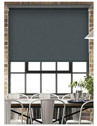 Aprica Blackout Made to Measure Roller Blinds - Easy Fit Roller Blinds for Windows and Doors - Thermal Blinds Fabric with Child Safety Pull Cords (Charcoal Grey, Width 150cm - Drop 160cm)