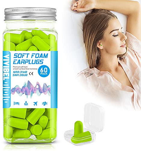 Ohrstöpsel, Geräuschunterdrückung, SNR 38 dB, Kugel zum Schlafen aus weichem Schaumstoff, wiederverwendbar, Gehörschutz für Schlaf, Arbeit, Reise – 60 Paar