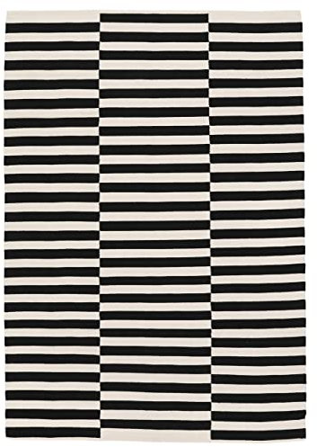 RugVista, Moderno, Teppich, Mittelflor Teppich, 250 x 350 cm, Rechteckiger, Moderner Kelim Teppich, Wolle, Flur, Schlafzimmer, Küche, Wohnzimmer, Weiss/Beige, Schwarz