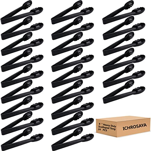 ICHROSAYA Plastic Serving Tongs Disposable Kitchen Tongs for Food Salad