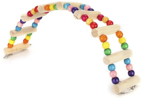 Papagei Hängebrücke, Holz Vogelleiter Vogelkäfig Leiter Brücke Klettern Schaukel Spielzeug für Nymphensittich Sittich Vogel Perch Stand Haustier Vogelkäfig Zubehör für Ratten Hamster Eichhörnchen