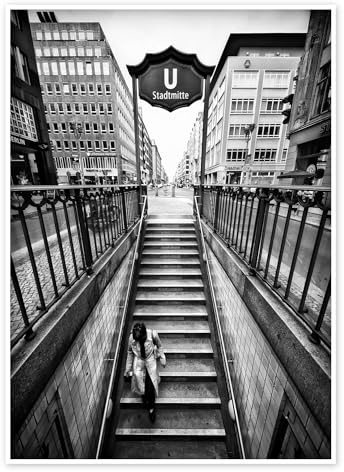 Posterlounge Berlin Stadtmitte | 03 Poster | 50 x 70 cm von Frank Wächter Schwarz-Weiß Wandbilder Wanddeko