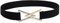 Beokeuioe Ceinture large pour femme - Ceinture élastique réglable avec boucle en alliage - Ceinture en paille tissée en paille pour femme, a noir, M