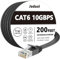 Cavo Ethernet Cat 6, 60,96 m, per esterni e interni, supporto 10 Gbps per rete Cat 8 Cat 7, cavo patch LAN Internet piatto lungo, cavo patch Cat6 solido ad alta velocità resistente alle intemperie per